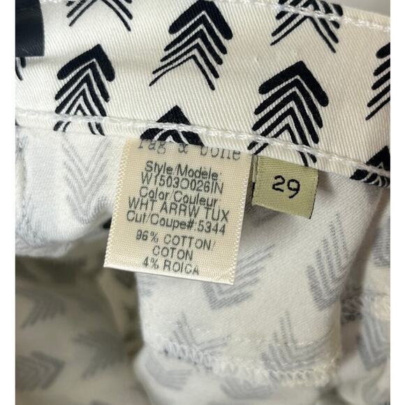 Rag & Bone For Intermix White/Black Arrow Tuxedo Stripe Boho Hipster sz 29 - Picture 8 of 12